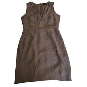 Banana Republic Sheath Dress Size 10 Gray Sleeveless V Neck Career Work